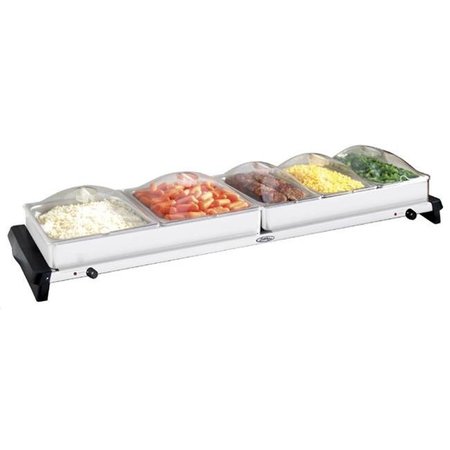 BROILKING / CADCO BroilKing NBS-5SP Professional Grand Buffet Server - with Stainless Base & Plastic Lids NBS-5SP